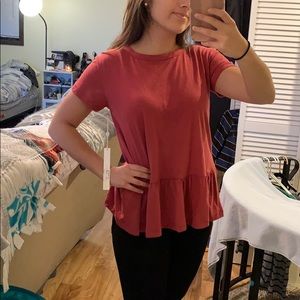 NWT Red Flowy Tee